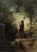 Carl Spitzweg, Man Reading the Newspaper in His Garden